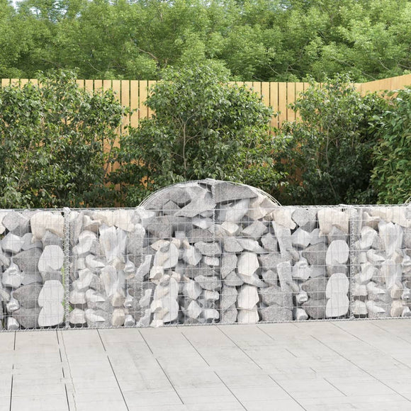 NNEVL Arched Gabion Baskets 10 pcs 200x30x80/100 cm Galvanised Iron