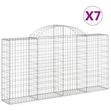 NNEVL Arched Gabion Baskets 7 pcs 200x30x100/120 cm Galvanised Iron