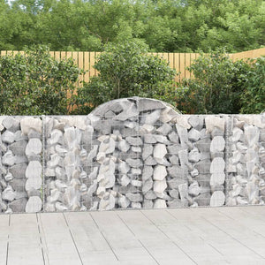 NNEVL Arched Gabion Baskets 7 pcs 200x30x100/120 cm Galvanised Iron