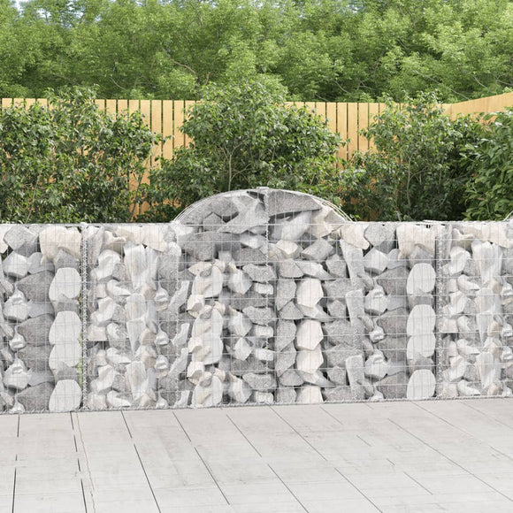 NNEVL Arched Gabion Baskets 8 pcs 200x30x100/120 cm Galvanised Iron