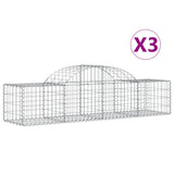 NNEVL Arched Gabion Baskets 3 pcs 200x50x40/60 cm Galvanised Iron