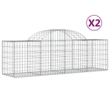 NNEVL Arched Gabion Baskets 2 pcs 200x50x60/80 cm Galvanised Iron