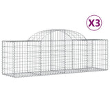 NNEVL Arched Gabion Baskets 3 pcs 200x50x60/80 cm Galvanised Iron