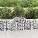 NNEVL Arched Gabion Baskets 3 pcs 200x50x80/100 cm Galvanised Iron