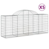 NNEVL Arched Gabion Baskets 5 pcs 200x50x80/100 cm Galvanised Iron