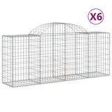 NNEVL Arched Gabion Baskets 6 pcs 200x50x80/100 cm Galvanised Iron
