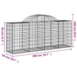 NNEVL Arched Gabion Baskets 6 pcs 200x50x80/100 cm Galvanised Iron