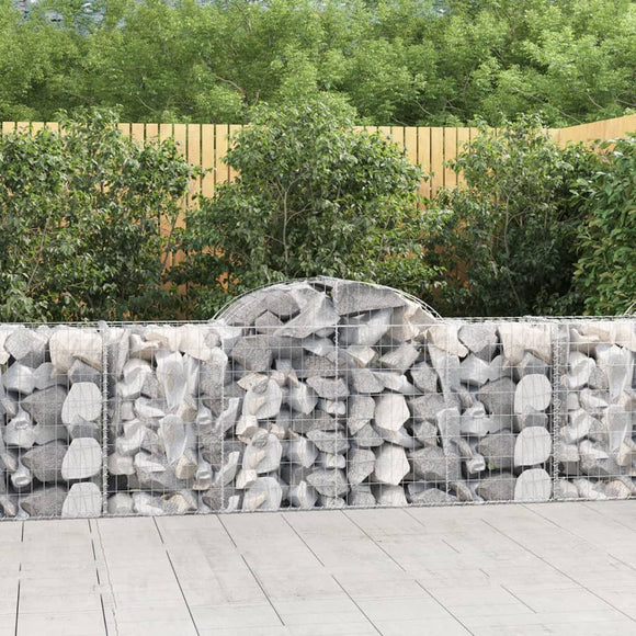 NNEVL Arched Gabion Baskets 6 pcs 200x50x80/100 cm Galvanised Iron