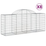 NNEVL Arched Gabion Baskets 8 pcs 200x50x80/100 cm Galvanised Iron
