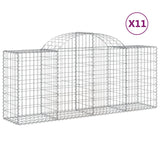 NNEVL Arched Gabion Baskets 11 pcs 200x50x80/100 cm Galvanised Iron