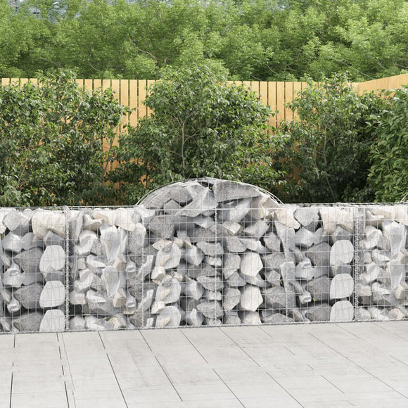 NNEVL Arched Gabion Baskets 11 pcs 200x50x80/100 cm Galvanised Iron