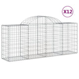 NNEVL Arched Gabion Baskets 12 pcs 200x50x80/100 cm Galvanised Iron