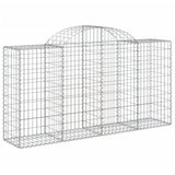 NNEVL Arched Gabion Baskets 3 pcs 200x50x100/120 cm Galvanised Iron