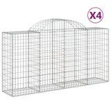 NNEVL Arched Gabion Baskets 4 pcs 200x50x100/120 cm Galvanised Iron