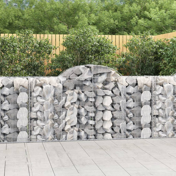 NNEVL Arched Gabion Baskets 4 pcs 200x50x100/120 cm Galvanised Iron