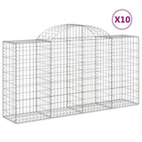 NNEVL Arched Gabion Baskets 10 pcs 200x50x100/120 cm Galvanised Iron