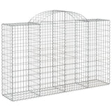 NNEVL Arched Gabion Baskets 2 pcs 200x50x120/140 cm Galvanised Iron