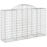 NNEVL Arched Gabion Baskets 3 pcs 200x50x120/140 cm Galvanised Iron