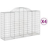 NNEVL Arched Gabion Baskets 4 pcs 200x50x120/140 cm Galvanised Iron