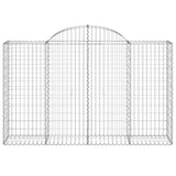NNEVL Arched Gabion Baskets 4 pcs 200x50x120/140 cm Galvanised Iron