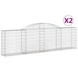 NNEVL Arched Gabion Baskets 2 pcs 300x30x80/100 cm Galvanised Iron