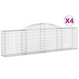NNEVL Arched Gabion Baskets 4 pcs 300x30x80/100 cm Galvanised Iron
