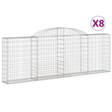 NNEVL Arched Gabion Baskets 8 pcs 300x30x100/120 cm Galvanised Iron