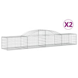 NNEVL Arched Gabion Baskets 2 pcs 300x50x40/60 cm Galvanised Iron