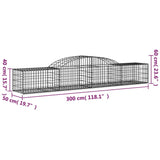 NNEVL Arched Gabion Baskets 2 pcs 300x50x40/60 cm Galvanised Iron