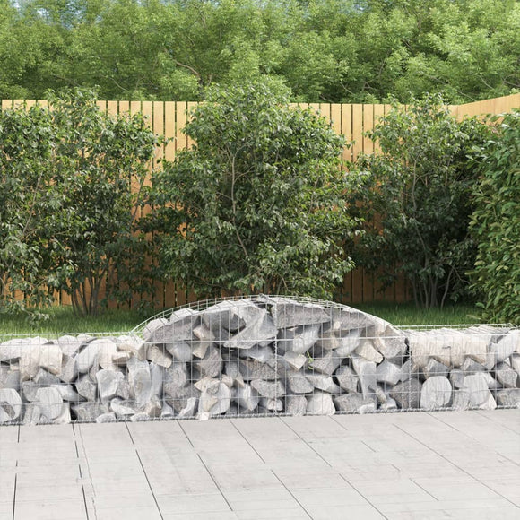 NNEVL Arched Gabion Baskets 2 pcs 300x50x40/60 cm Galvanised Iron