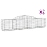 NNEVL Arched Gabion Baskets 2 pcs 300x50x60/80 cm Galvanised Iron