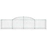 NNEVL Arched Gabion Baskets 2 pcs 300x50x60/80 cm Galvanised Iron