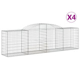 NNEVL Arched Gabion Baskets 4 pcs 300x50x80/100 cm Galvanised Iron