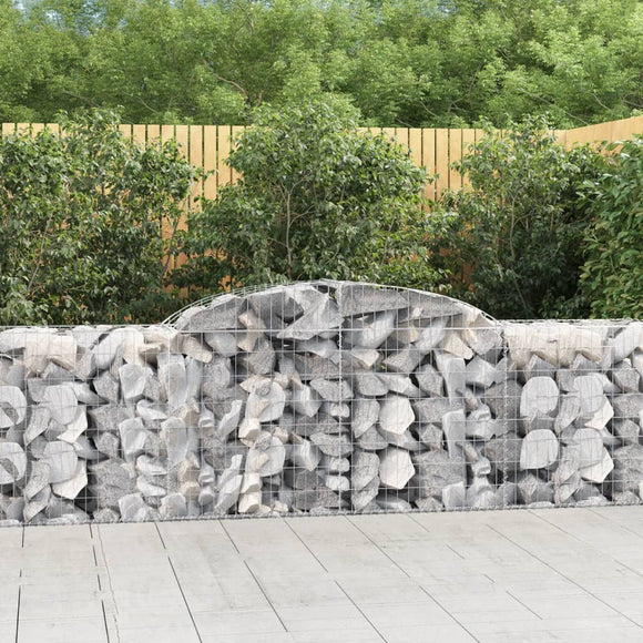 NNEVL Arched Gabion Baskets 4 pcs 300x50x80/100 cm Galvanised Iron