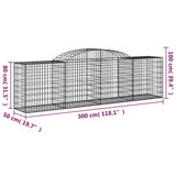 NNEVL Arched Gabion Baskets 9 pcs 300x50x80/100 cm Galvanised Iron