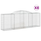 NNEVL Arched Gabion Baskets 8 pcs 300x50x100/120 cm Galvanised Iron