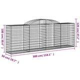 NNEVL Arched Gabion Baskets 8 pcs 300x50x100/120 cm Galvanised Iron