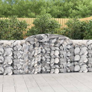 NNEVL Arched Gabion Baskets 8 pcs 300x50x100/120 cm Galvanised Iron