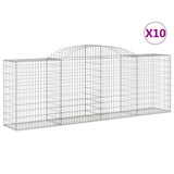 NNEVL Arched Gabion Baskets 10 pcs 300x50x100/120 cm Galvanised Iron