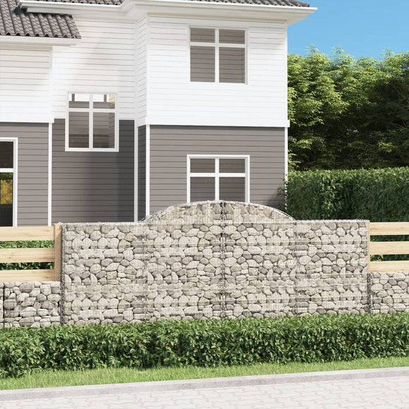 NNEVL Arched Gabion Baskets 2 pcs 300x50x120/140 cm Galvanised Iron