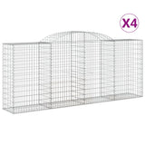NNEVL Arched Gabion Baskets 4 pcs 300x50x120/140 cm Galvanised Iron