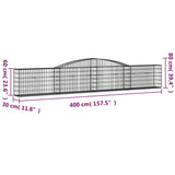 NNEVL Arched Gabion Baskets 3 pcs 400x30x60/80 cm Galvanised Iron