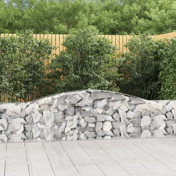 NNEVL Arched Gabion Baskets 3 pcs 400x30x60/80 cm Galvanised Iron