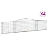 NNEVL Arched Gabion Baskets 4 pcs 400x30x80/100 cm Galvanised Iron