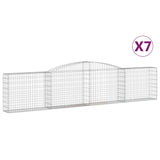 NNEVL Arched Gabion Baskets 7 pcs 400x30x80/100 cm Galvanised Iron