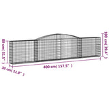 NNEVL Arched Gabion Baskets 7 pcs 400x30x80/100 cm Galvanised Iron
