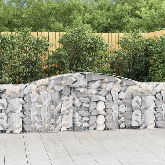 NNEVL Arched Gabion Baskets 7 pcs 400x30x80/100 cm Galvanised Iron
