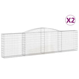 NNEVL Arched Gabion Baskets 2 pcs 400x30x100/120 cm Galvanised Iron