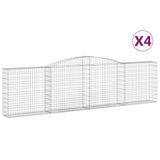 NNEVL Arched Gabion Baskets 4 pcs 400x30x100/120 cm Galvanised Iron