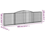 NNEVL Arched Gabion Baskets 6 pcs 400x30x100/120 cm Galvanised Iron